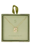 Leith Pavé Cubic Zirconia Initial Pendant Necklace In Gold