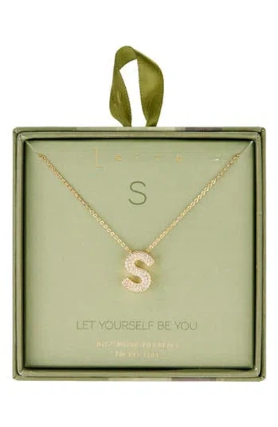 Leith Pavé Cubic Zirconia Initial Pendant Necklace In Gold