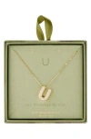 Leith Pavé Cubic Zirconia Initial Pendant Necklace In Gold