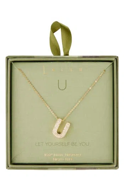 Leith Pavé Cubic Zirconia Initial Pendant Necklace In Gold