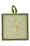 Leith Pavé Cubic Zirconia Initial Pendant Necklace In Gold