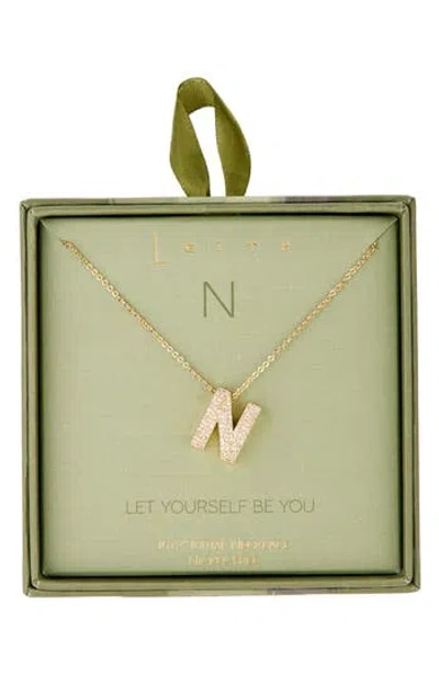 Leith Pavé Cubic Zirconia Initial Pendant Necklace In Gold