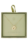 Leith Pavé Cubic Zirconia Initial Pendant Necklace In Gold