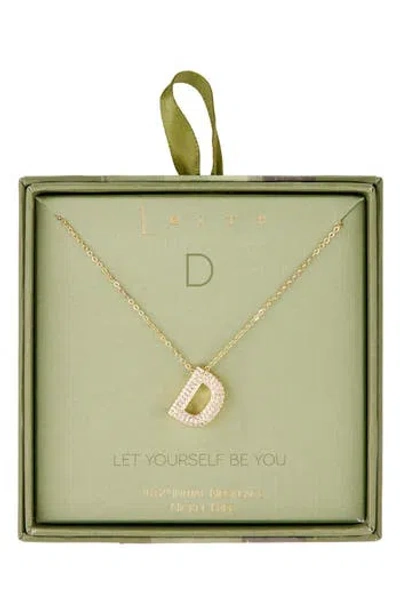 Leith Pavé Cubic Zirconia Initial Pendant Necklace In Gold