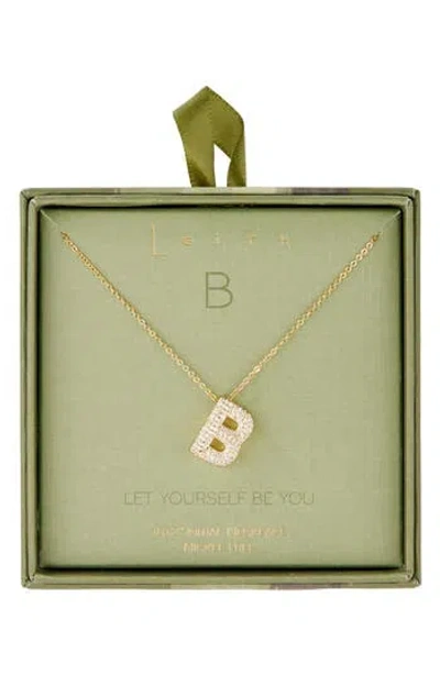 Leith Pavé Cubic Zirconia Initial Pendant Necklace In Gold