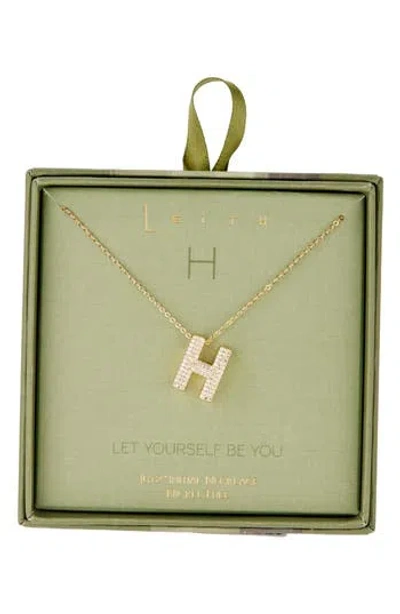Leith Pavé Cubic Zirconia Initial Pendant Necklace In Gold