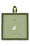 Leith Pavé Cubic Zirconia Initial Pendant Necklace In Silver