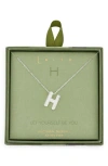 Leith Pavé Cubic Zirconia Initial Pendant Necklace In Silver