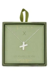 Leith Pavé Cubic Zirconia Initial Pendant Necklace In Silver