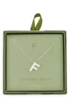Leith Pavé Cubic Zirconia Initial Pendant Necklace In Silver