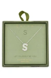 Leith Pavé Cubic Zirconia Initial Pendant Necklace In Silver