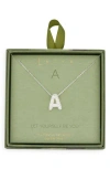 Leith Pavé Cubic Zirconia Initial Pendant Necklace In Silver