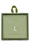 Leith Pavé Cubic Zirconia Initial Pendant Necklace In Silver