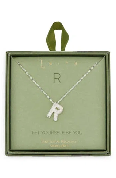 Leith Pavé Cubic Zirconia Initial Pendant Necklace In Gold