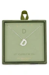 Leith Pavé Cubic Zirconia Initial Pendant Necklace In Silver