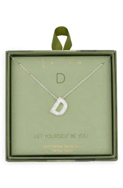 Leith Pavé Cubic Zirconia Initial Pendant Necklace In Silver