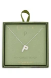 Leith Pavé Cubic Zirconia Initial Pendant Necklace In Silver