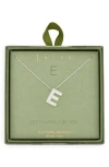 Leith Pavé Cubic Zirconia Initial Pendant Necklace In Silver
