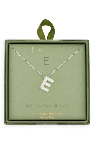 Leith Pavé Cubic Zirconia Initial Pendant Necklace In Silver