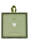 Leith Pavé Cubic Zirconia Initial Pendant Necklace In Silver