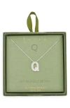 Leith Pavé Cubic Zirconia Initial Pendant Necklace In Silver