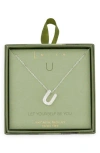 Leith Pavé Cubic Zirconia Initial Pendant Necklace In Silver