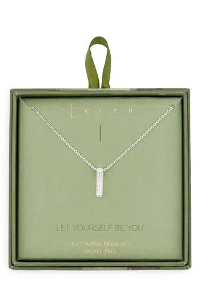Leith Pavé Cubic Zirconia Initial Pendant Necklace In Neutral