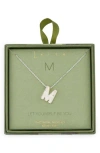 Leith Pavé Cubic Zirconia Initial Pendant Necklace In Metallic