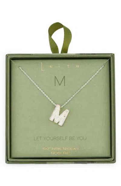 Leith Pavé Cubic Zirconia Initial Pendant Necklace In Metallic