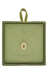 Leith Pavé Cubic Zirconia Initial Pendant Necklace In Gold