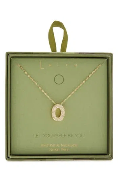 Leith Pavé Cubic Zirconia Initial Pendant Necklace In Gold