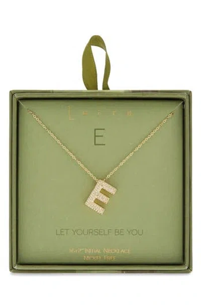 Leith Pavé Cubic Zirconia Initial Pendant Necklace In Gold
