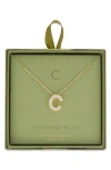 Leith Pavé Cubic Zirconia Initial Pendant Necklace In Gold