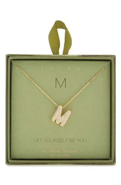 Leith Pavé Cubic Zirconia Initial Pendant Necklace In Gold