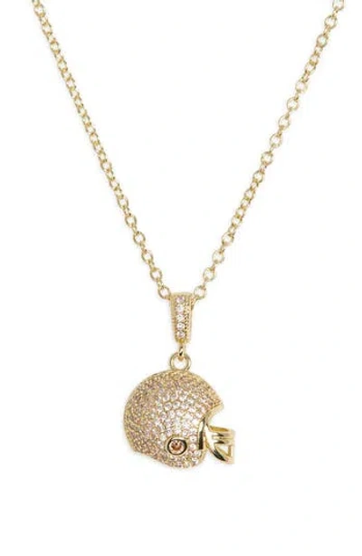 Leith Pavé Cz Football Helmet Pendant Necklace In Gold
