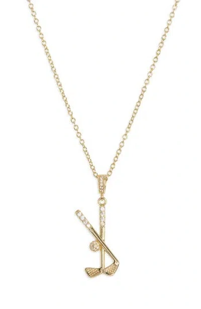 Leith Pavé Cz Golf Club Pendant Necklace In Gold