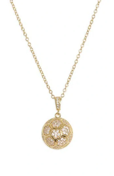 Leith Pavé Cz Soccer Ball Pendant Necklace In Gold
