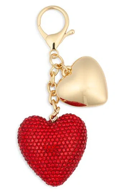 Leith Pavé Heart Bag Charm In Red