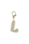 Leith Pavé Initial Bag Charm In Gold