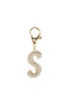 Leith Pavé Initial Bag Charm In Gold