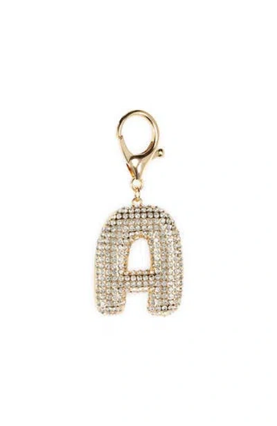 Leith Pavé Initial Bag Charm In Gold