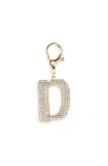 Leith Pavé Initial Bag Charm In Gold