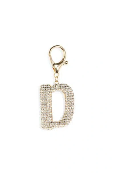 Leith Pavé Initial Bag Charm In Gold