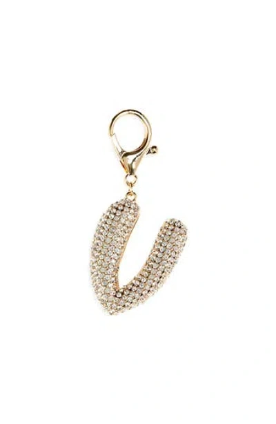 Leith Pavé Initial Bag Charm In Gold
