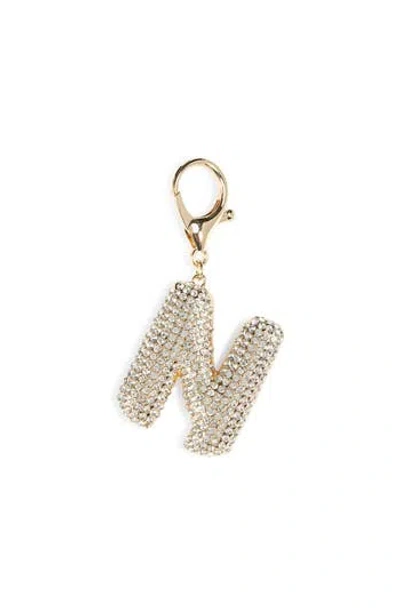 Leith Pavé Initial Bag Charm In Gold