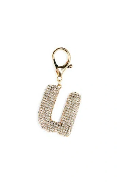 Leith Pavé Initial Bag Charm In Gold