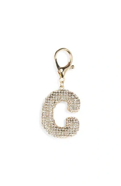 Leith Pavé Initial Bag Charm In Gold