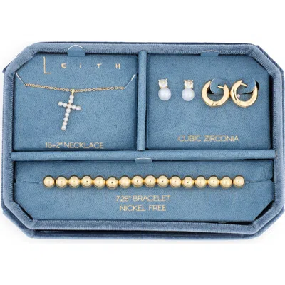 Leith Pendant Necklace, Earrings & Bracelet Set In Multi
