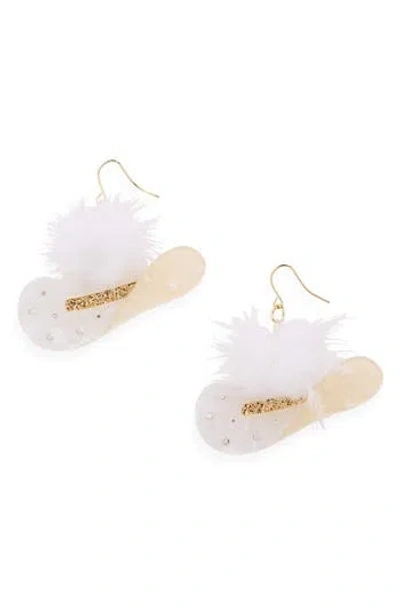 Leith Pompom Cowboy Hat Earrings In Gold