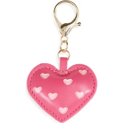 Leith Puffy Heart Bag Charm In Pink